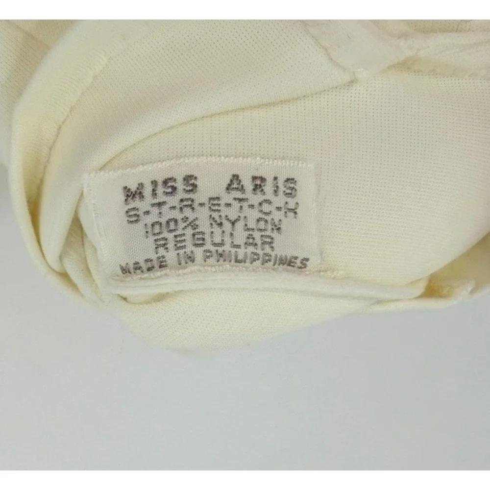 Vintage Miss Aris Women's White Nylon Gloves One Size Stretch